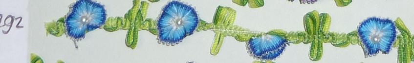 Blumenband mit Perle 15mm (15 yard), Blau 292